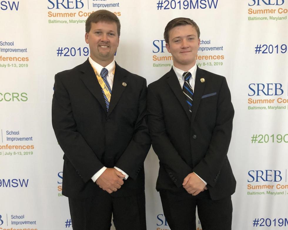 Superintendent Kyle Kallhoff and his son Carson co-presented at SREB’s 2019 Making Schools Work Conference in Baltimore.